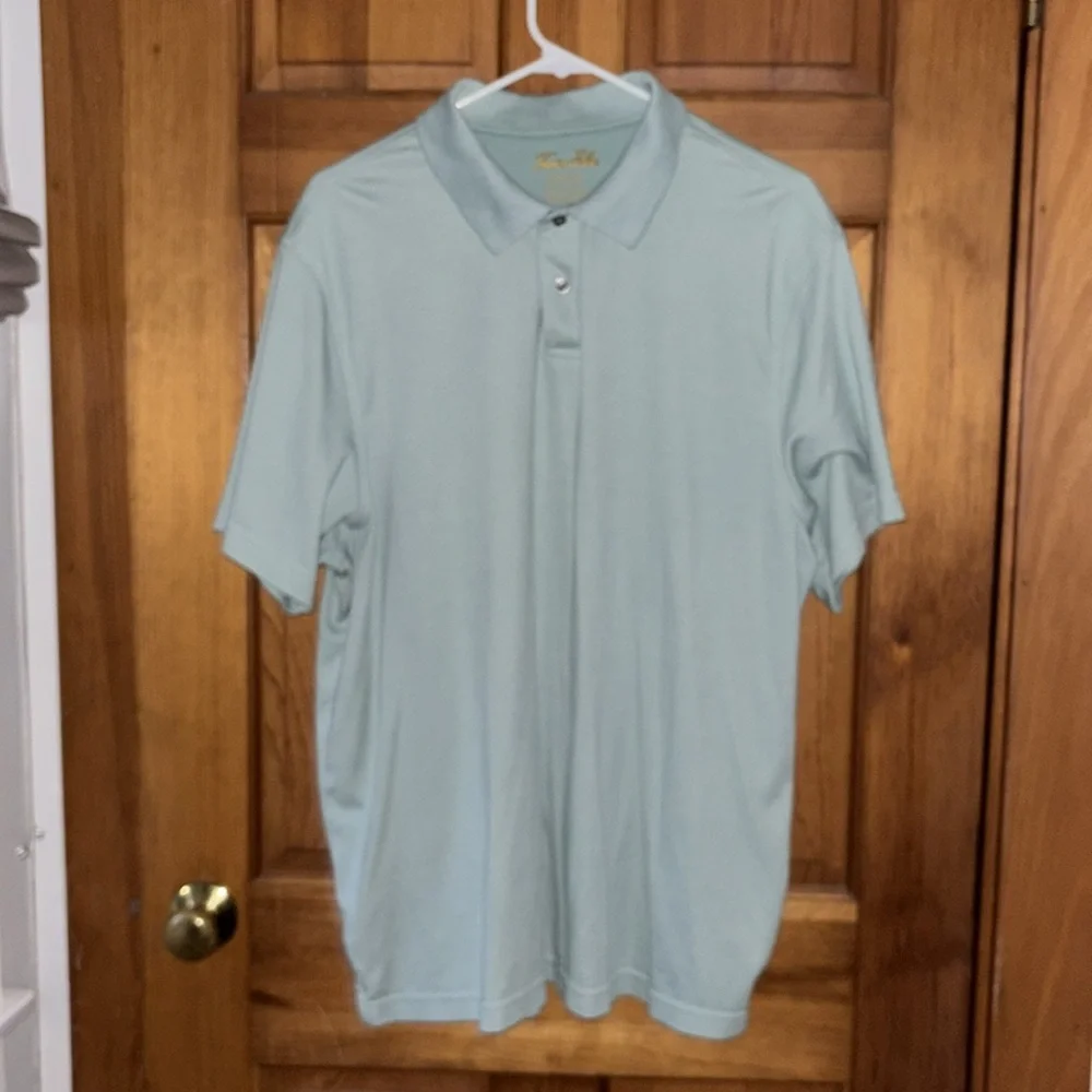 Tasso Elba Short Sleeve Polo Light Green Supima XL Like New